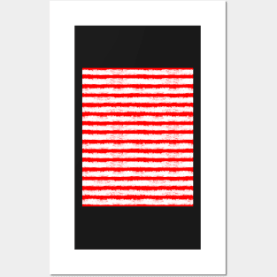 distressed red and white stripes Posters and Art